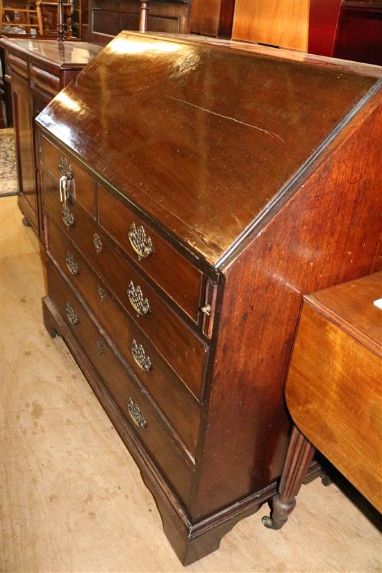 George III mahogany bureau(-)